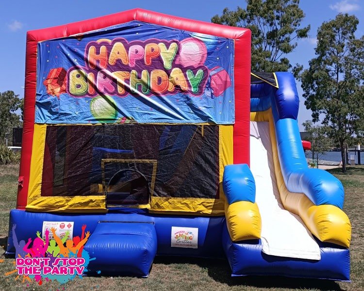 Happy Birthday Combo Jumping Castle and Slide